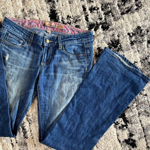 PAIGE Y2K Blue Flare Wide Leg Jeans Premium Denim - Picture 8 of 12